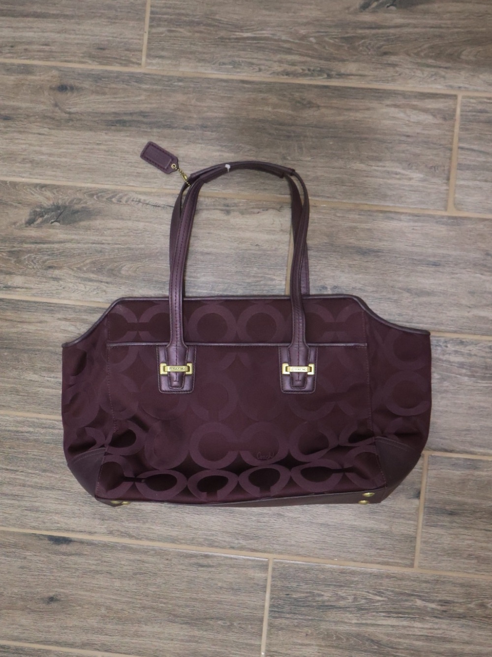 Coach Burgundy Signature Medium Bag